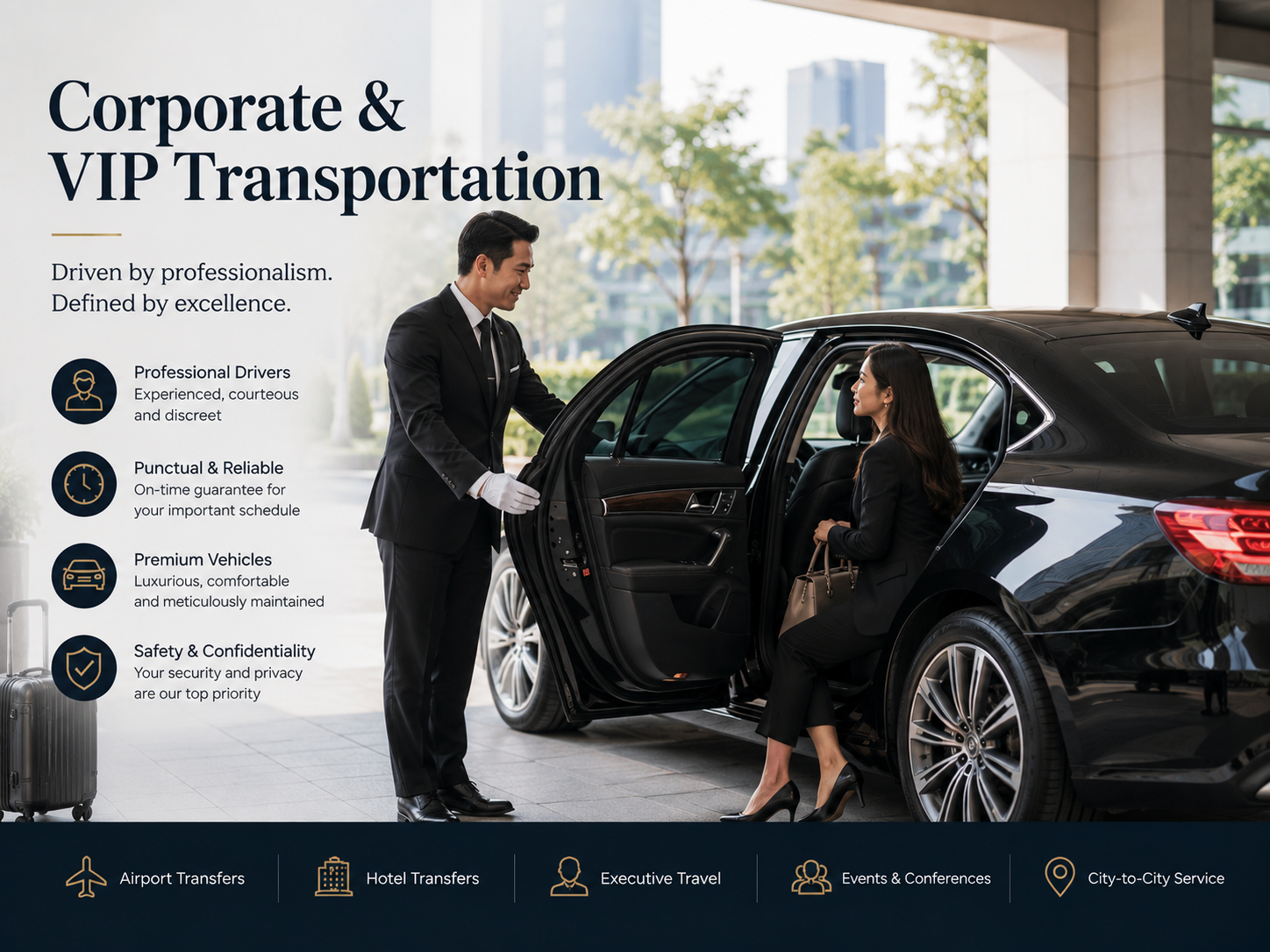 Executive transportation / corporate chauffeur service in Japan